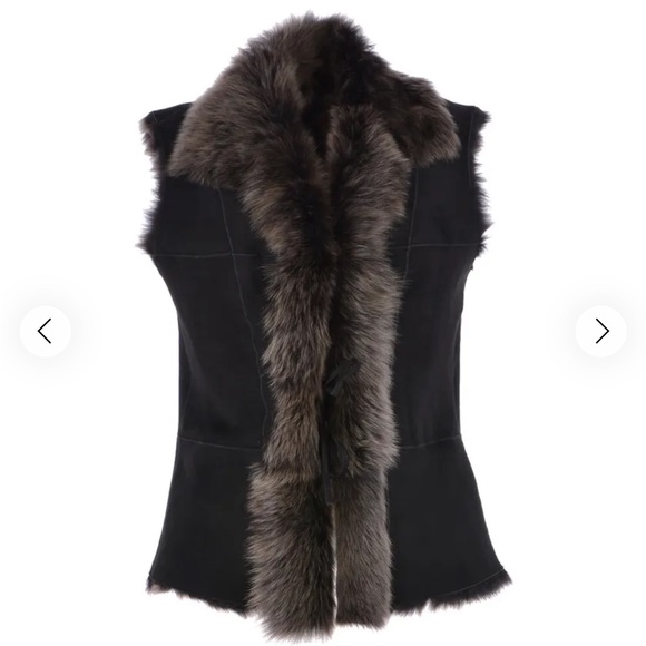 Ashwood Leather Reversible Toscana Suede Leather Gilet Black/Silver - Picture 2 of 10